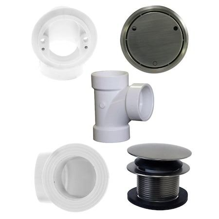 Westbrass Closing Metalic Overflow Plumber's Pack in Satin Nickel D493CHPM-07